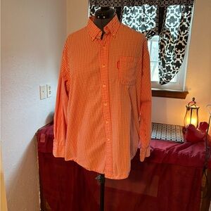U.S. Polo Assn. Men's Orange Checkered Button Down Shirt